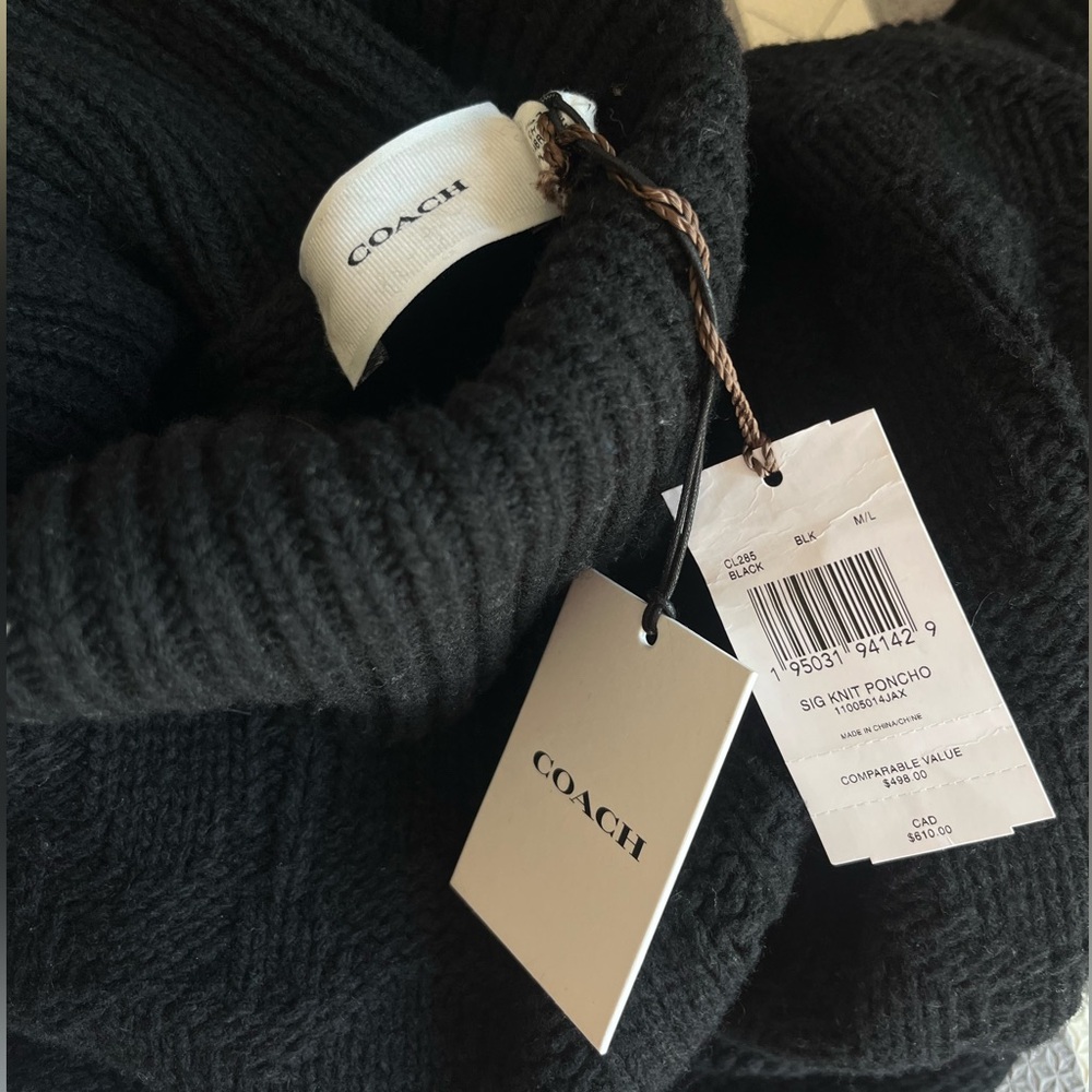 Coach Black Turtleneck Sweater Classic Style - Picture 8 of 16